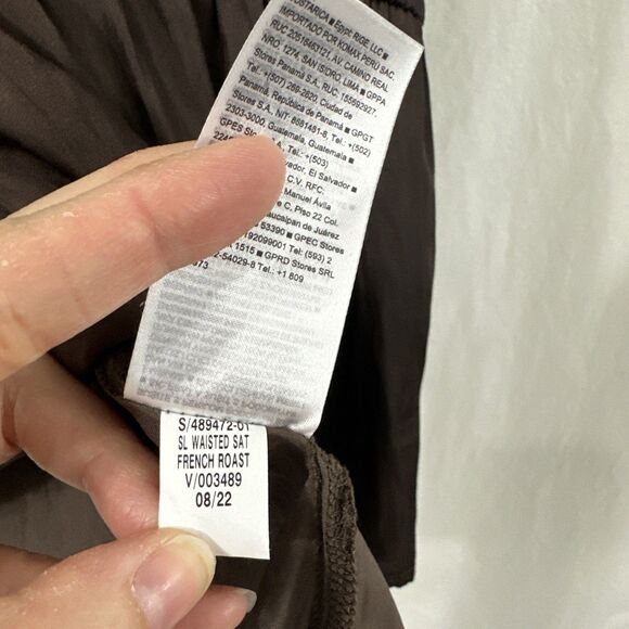 Old Navy Chocolate Brown Satin Sleeveless Elastic Waist Top Womens Size M Fall - Picture 7 of 8